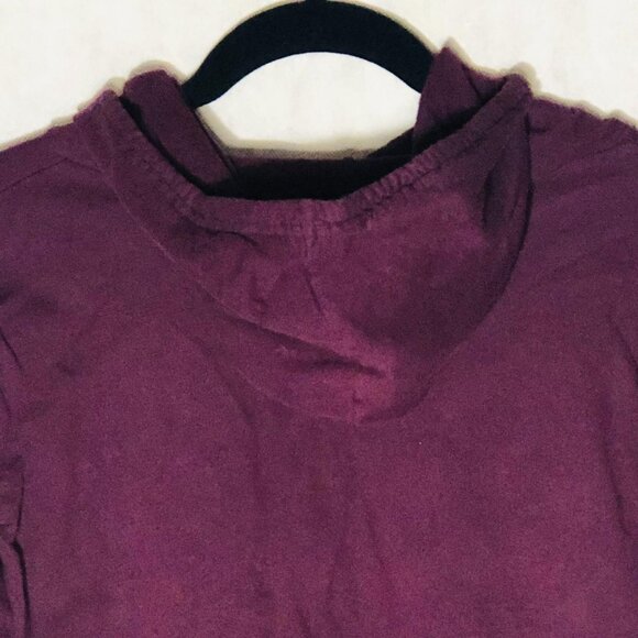 On Fire hooded sweater with drawstrings maroon 100% cotton size medium READ - Picture 5 of 7